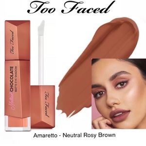 Too Faced Melted Chocolate Matte Eyeshadow in Shade Amaretto, .16 FL OZ.